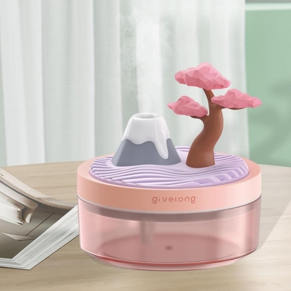 Pink Volcano Cherry Blossom Tree Humidifier Nightlight - Picture 2 of 5